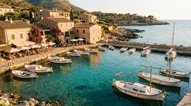 Spain: cityscape on a sunny day and travel atmosphere.