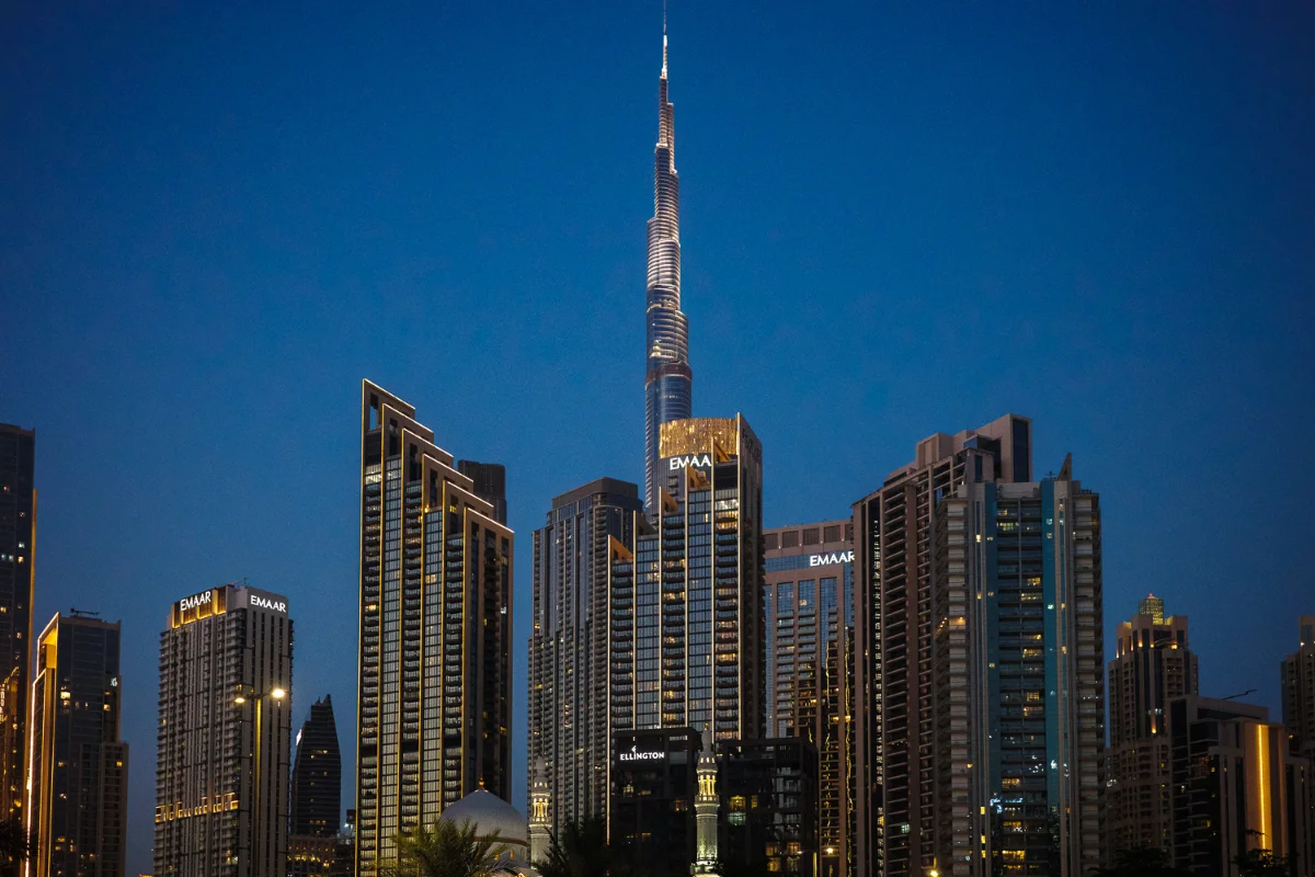 Modern Dubai cityscape with skyscrapers