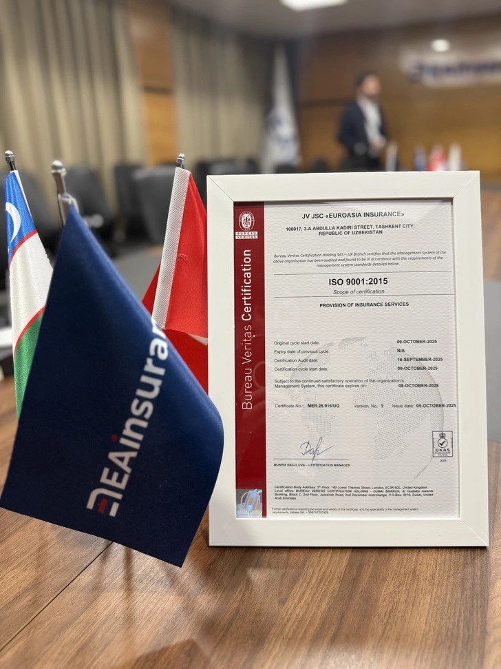 EUROASIA INSURANCE receives ISO 9001:2015 quality certificate — what it means and why it matters