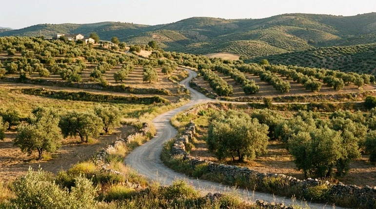 Spain: a city street on a sunny day and the atmosphere of travel.